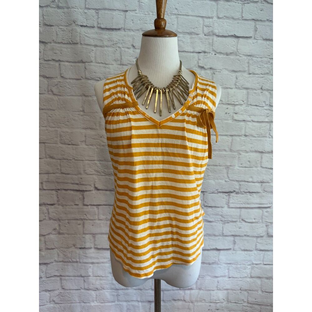 Anthropologie Top yellow White Boho Size xs